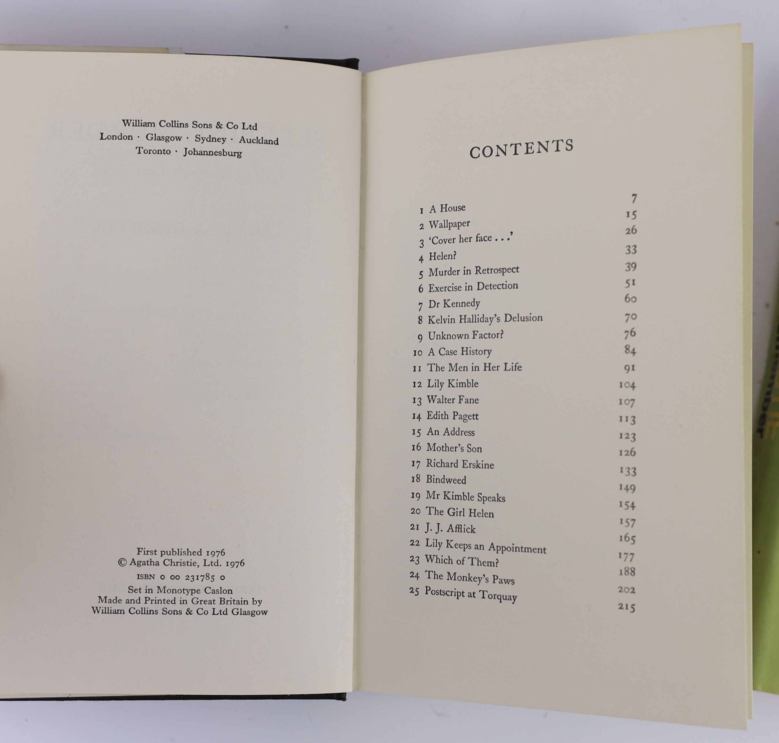 Christie, Agatha -Two works - Elephants Can Remember, 1st edition